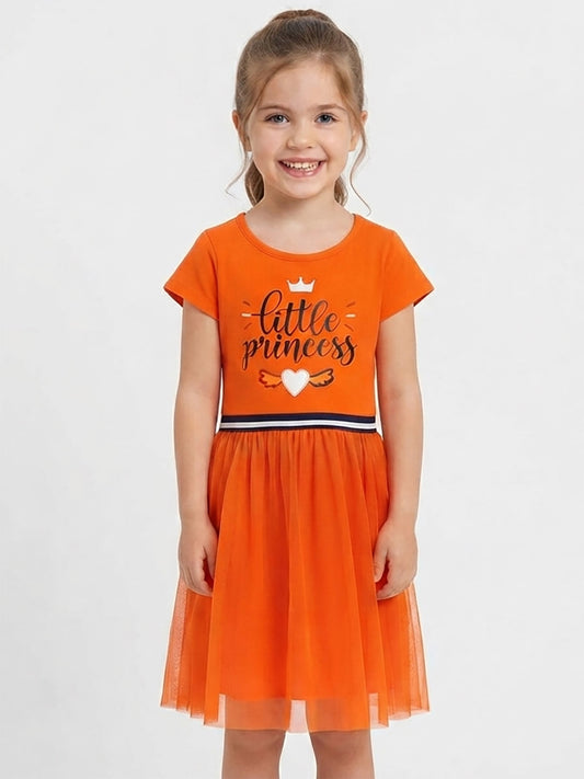 Girls Orange / Princess Dress