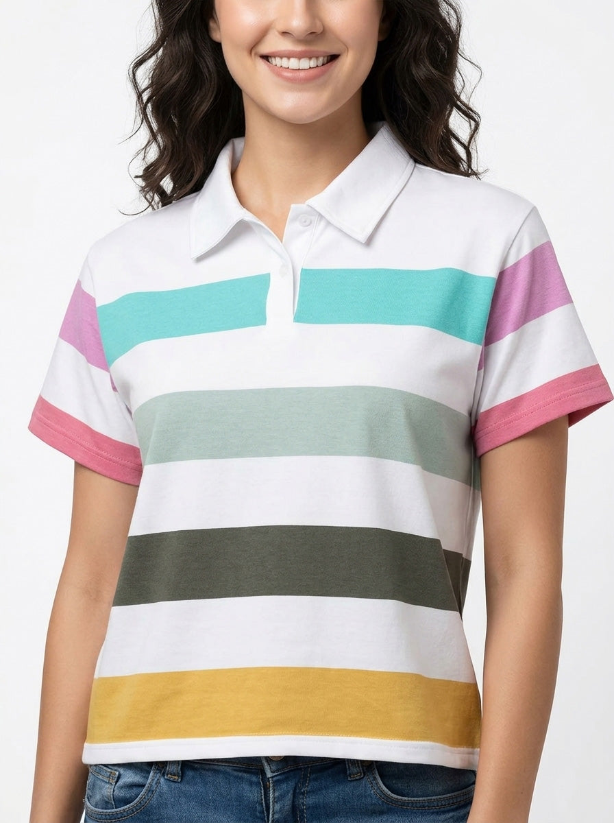Ladies Crop Polo