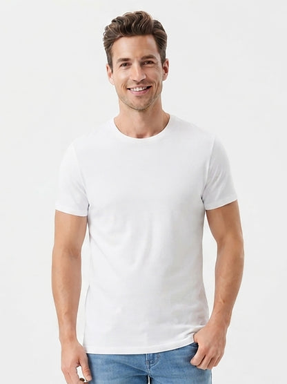 Mens Crew Neck Undershirt White