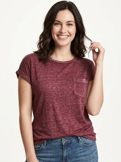 Ladies Magyar Sleeve Top Maroon