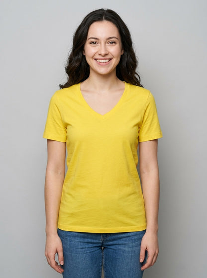 Ladies V Neck Mixed T Shirts