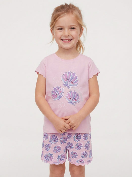 Girls Printed Shorty Set