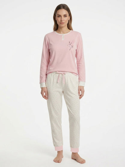 Ladies Printed Interlock Winter Pyjama Set Box Pack