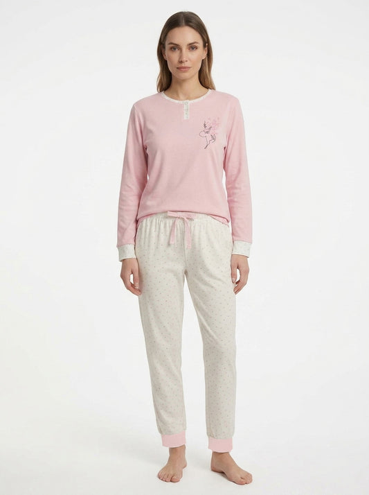 Ladies Printed Interlock Winter Pyjama Set Box Pack