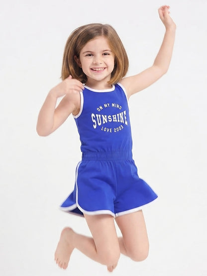 Girls Sleeveless Dungaree