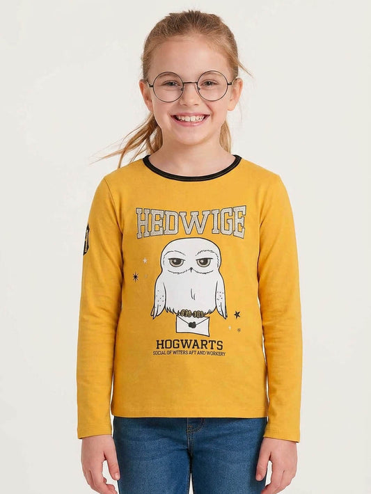 Girls Long Sleeve Printed Top