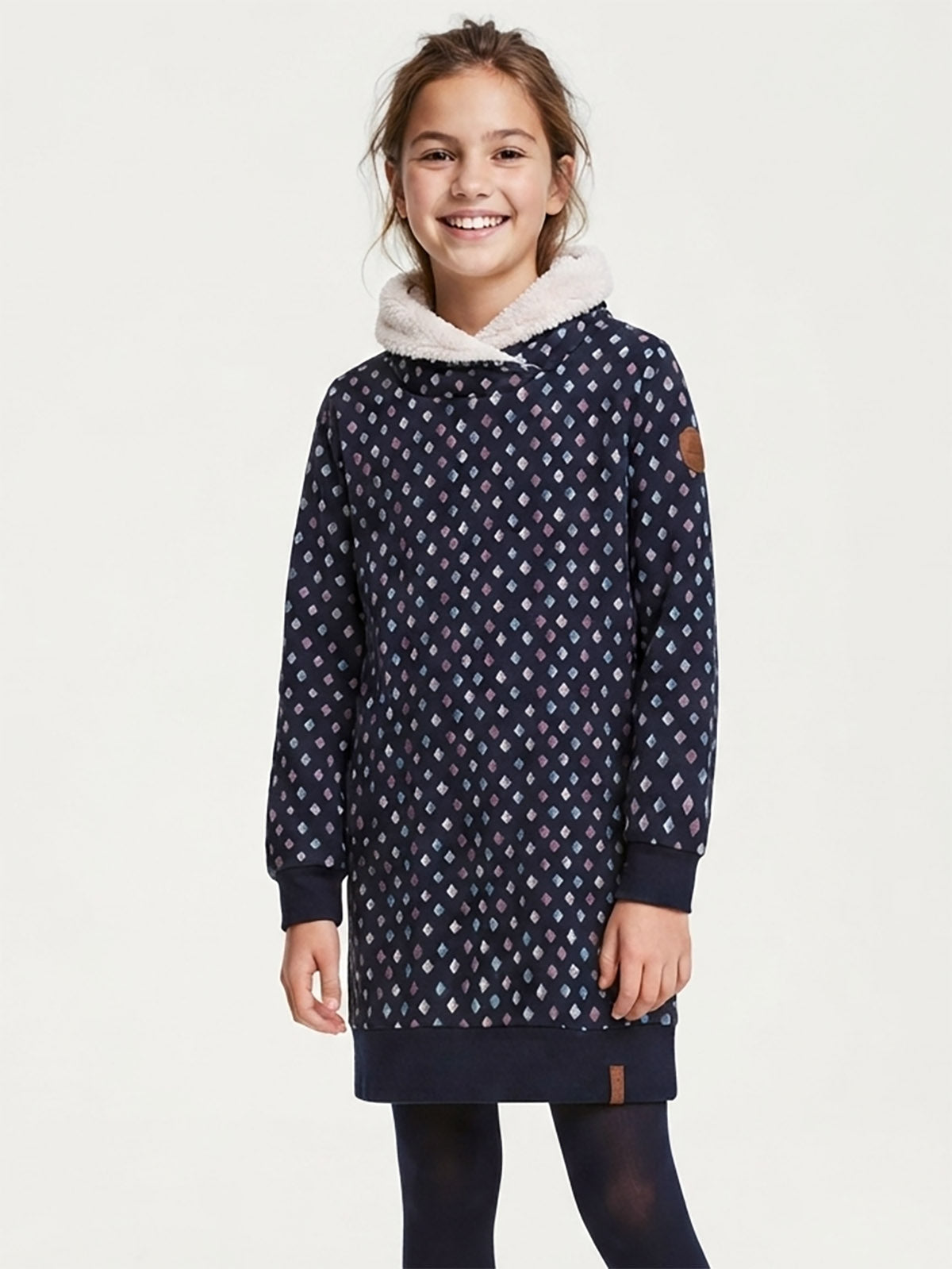 Girls Cowl Neck Fleece Tunic Dress