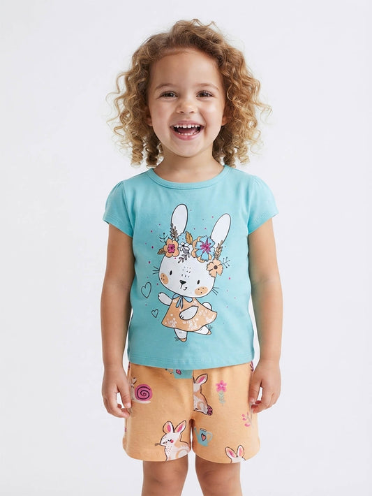 Baby Girls Printed Shorty Sets Hanger Pack