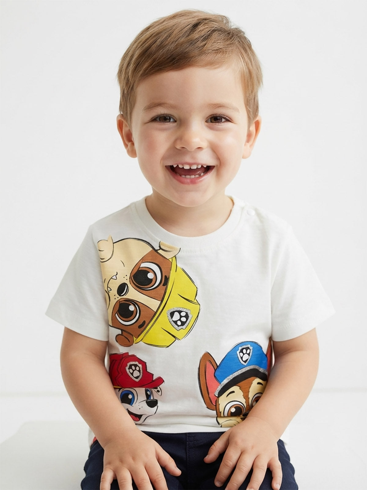 Baby Boys Printed Slub Knit T-Shirt
