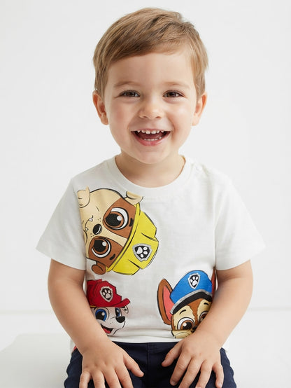 Baby Boys Printed Slub Knit T-Shirt