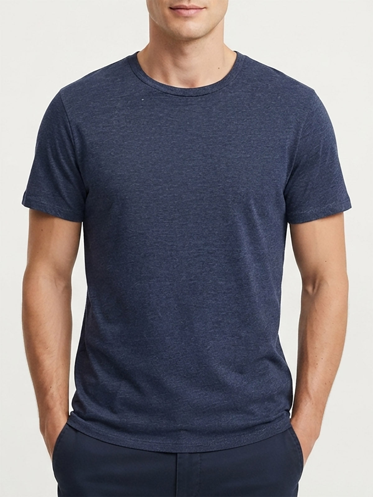 Mens Crew Neck Undershirt Navy