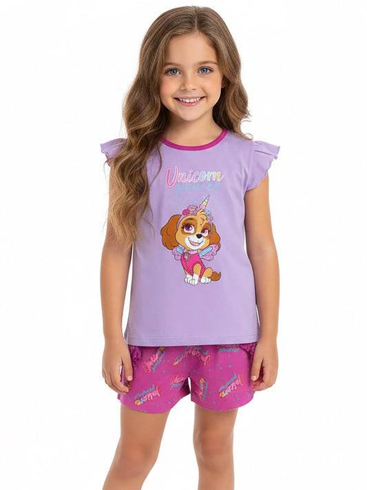 Girls Printed Shorty Set