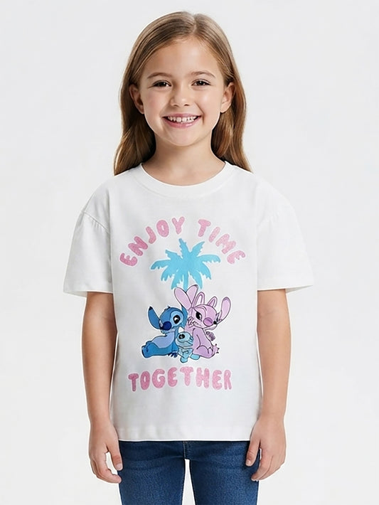Girls Glitter Printed Top White | Wholesale | SKU G22060A