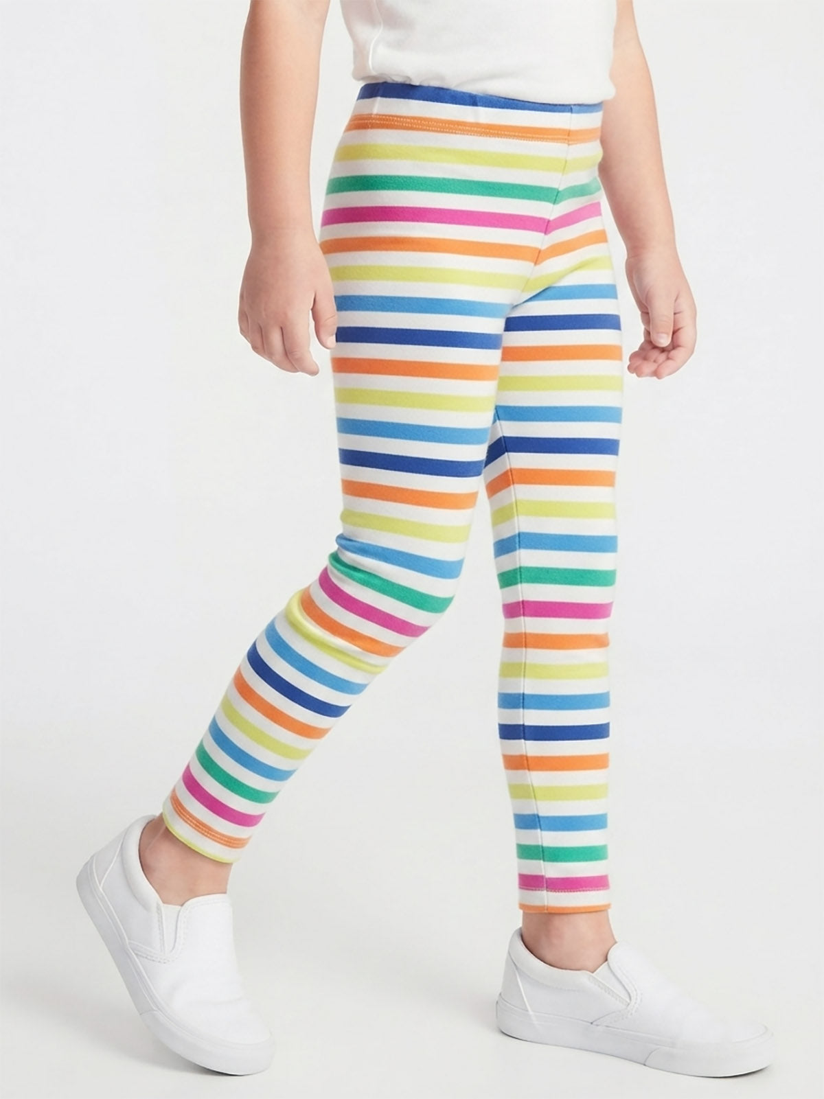 Girls Stretch Striped Leggings