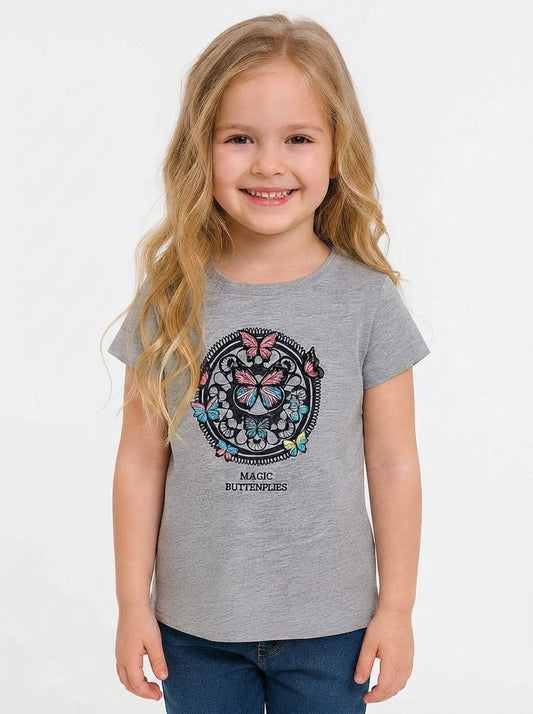 Girls T Shirt Grey Melange