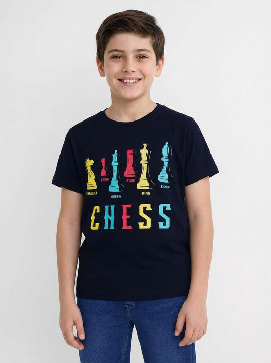 Boys Printed T Shirt Black