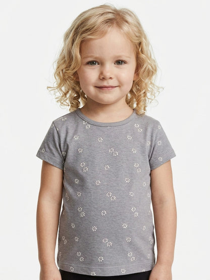Baby Girls Printed Grey Top
