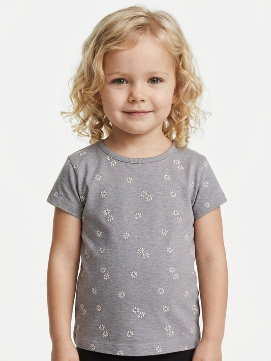 Baby Girls Printed Grey Top