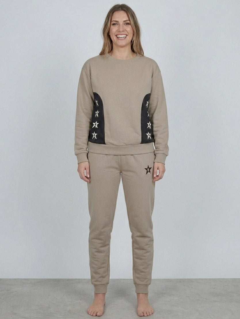 Ladies Jogging Set Beige