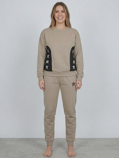 Ladies Jogging Set Beige