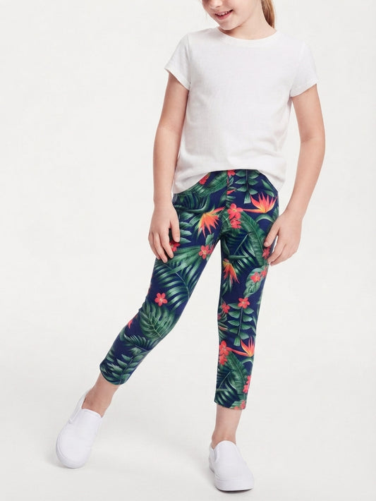 Girls Stretch Printed Leggings