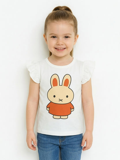 Girls Printed Top White