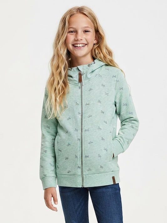 Girls Full Zipper Hooded Sweatshirt