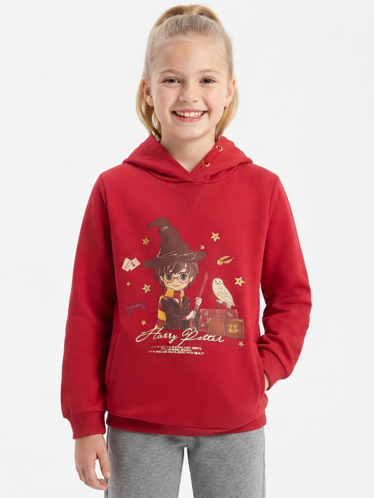 Girls Hooded Pullover Sweatshirt