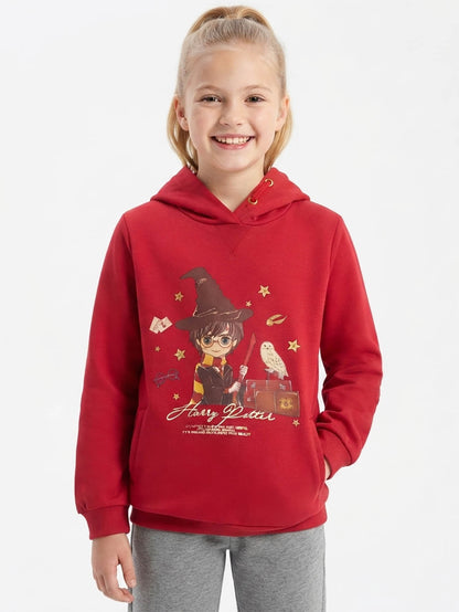 Girls Hooded Pullover Sweatshirt