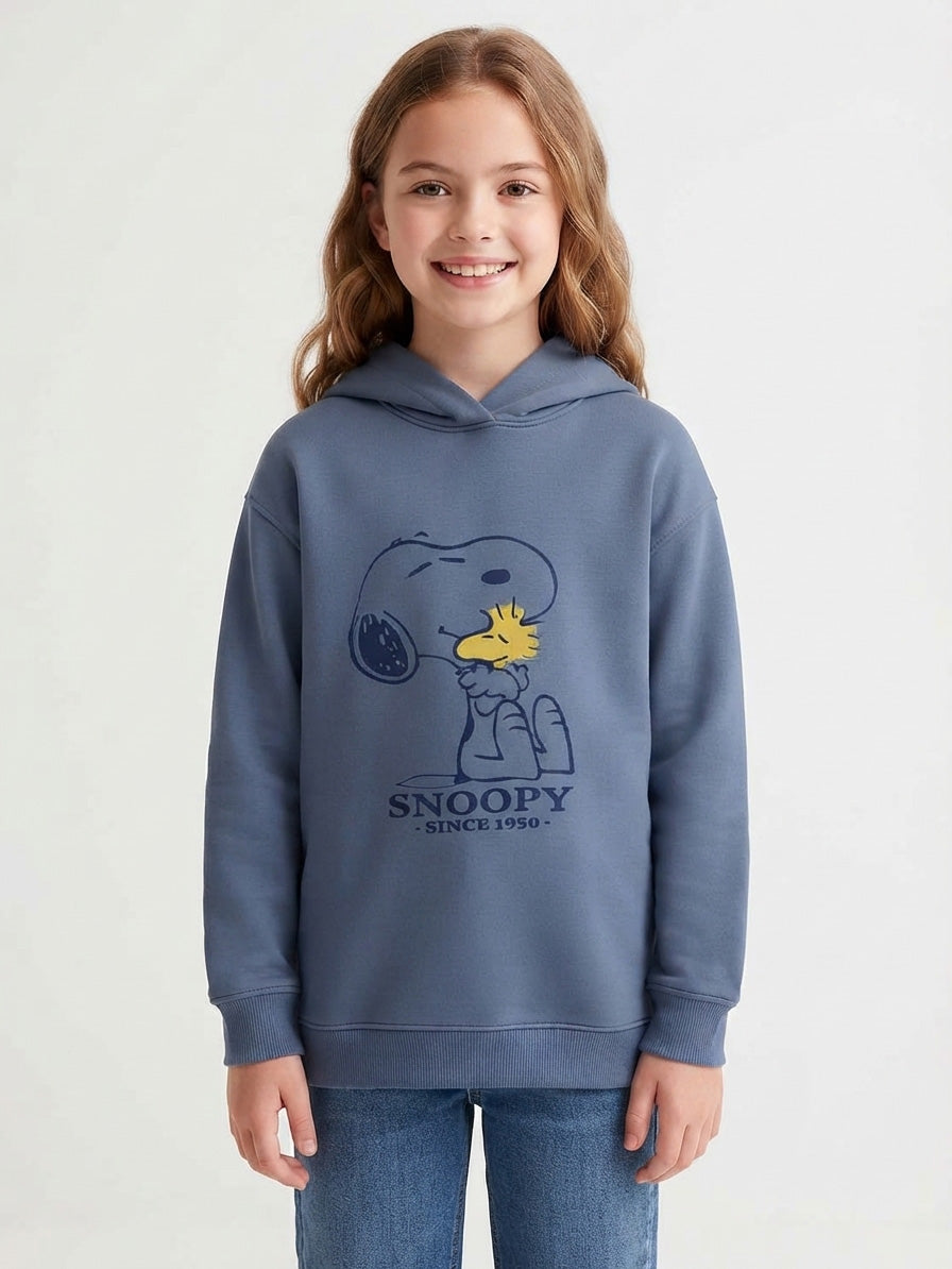 Girls Hooded Fleece Long Sweatshirt