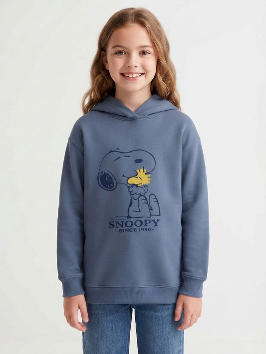 Girls Hooded Fleece Long Sweatshirt