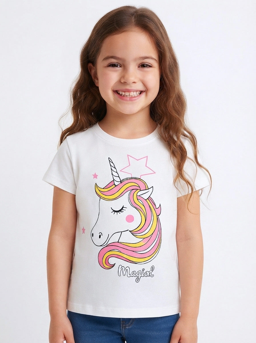 Girls Printed  Stretch Top
