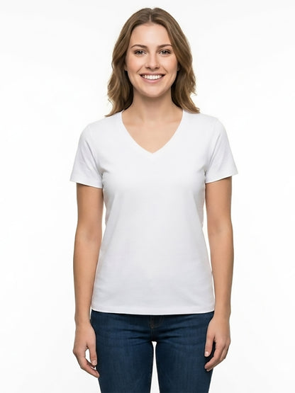Ladies V Neck Mixed T Shirts