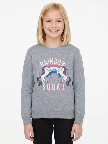 Girls Grey Fleece Pullover Sweatshirt