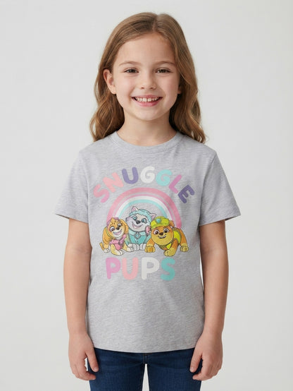 Girls Glitter Printed T Shirt