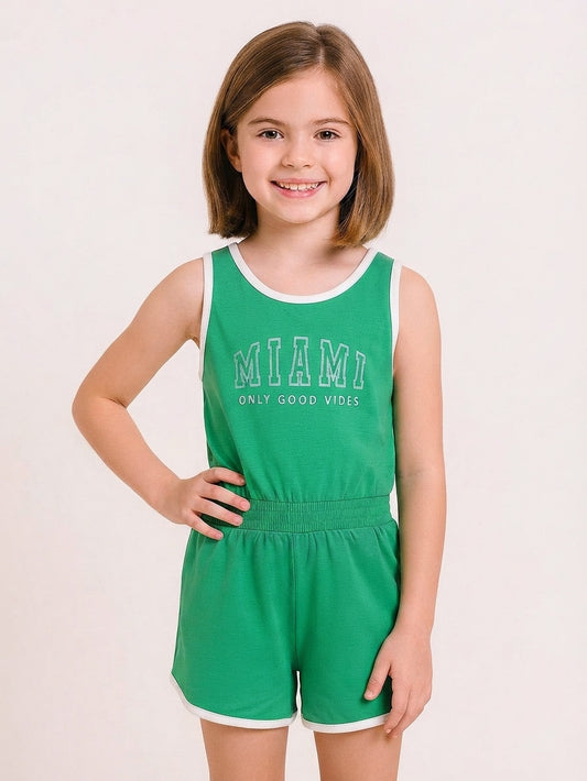 Girls Sleeveless Dungaree