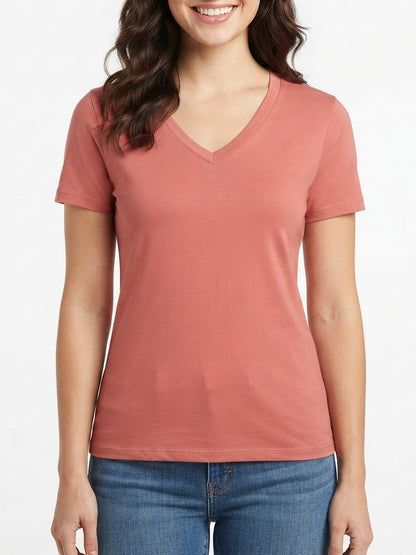 Ladies V Neck Mixed T Shirts