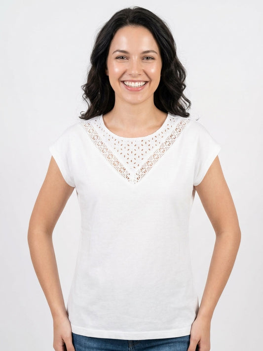 Ladies Crochet White Top