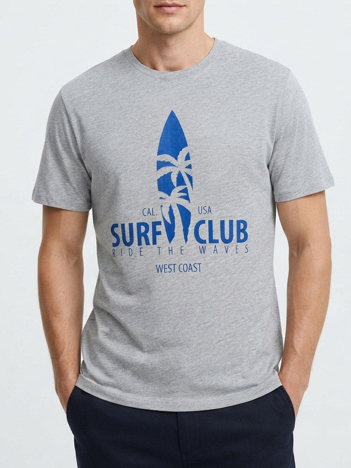 Mens Printed T Shirt Grey