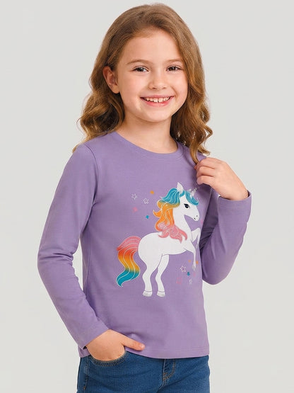 Girls Long Sleeve Printed T-Shirts