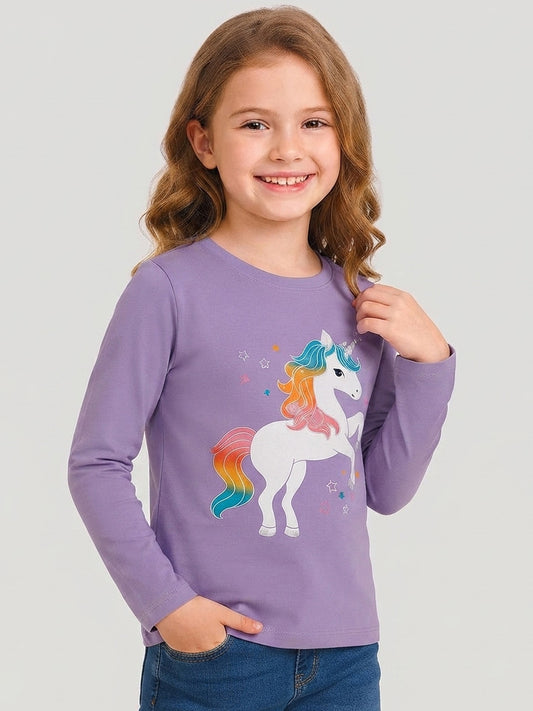 Girls Long Sleeve Printed T-Shirts