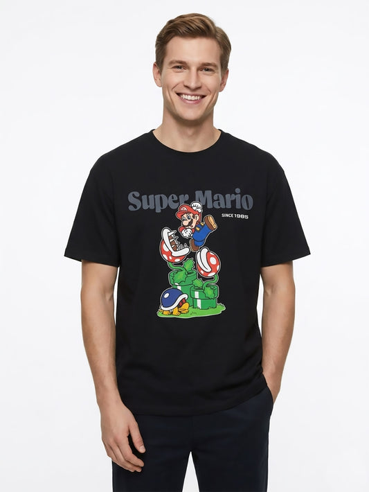Mens Mario Print T-Shirt