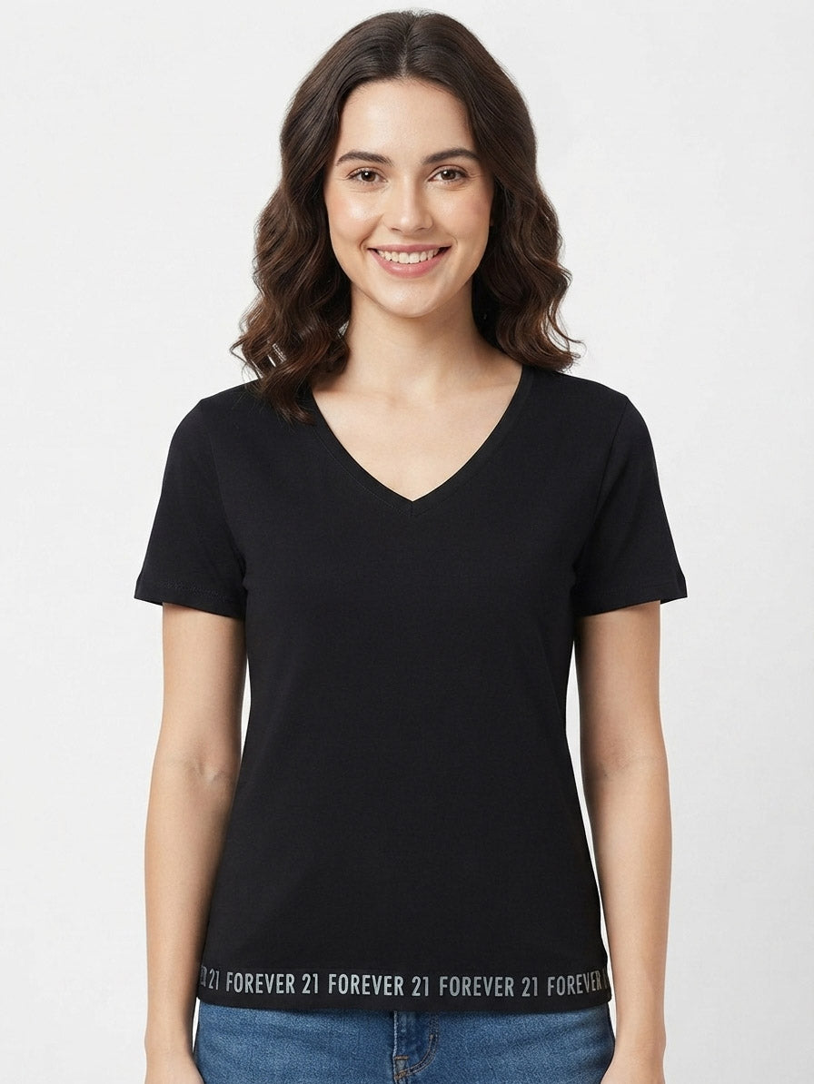 Ladies V Neck Mixed T Shirts