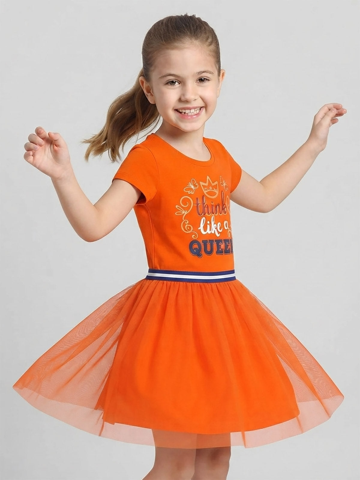 Girls Orange / Queen Dress