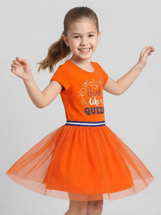 Girls Orange / Queen Dress