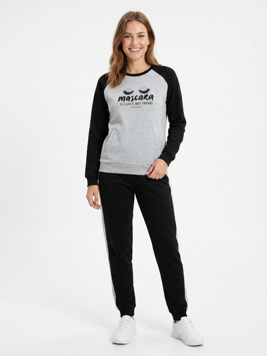 Ladies Winter Melange Pyjama Sets