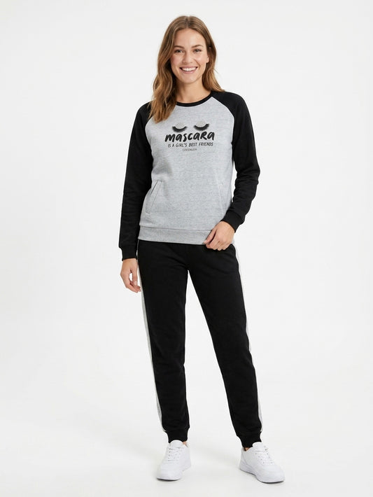 Ladies Winter Melange Pyjama Sets