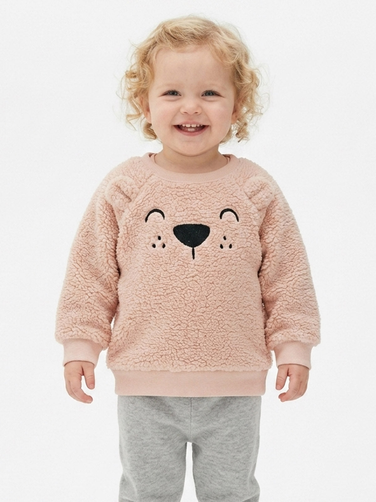 Babies Sherpa Fleece Beige Pullover