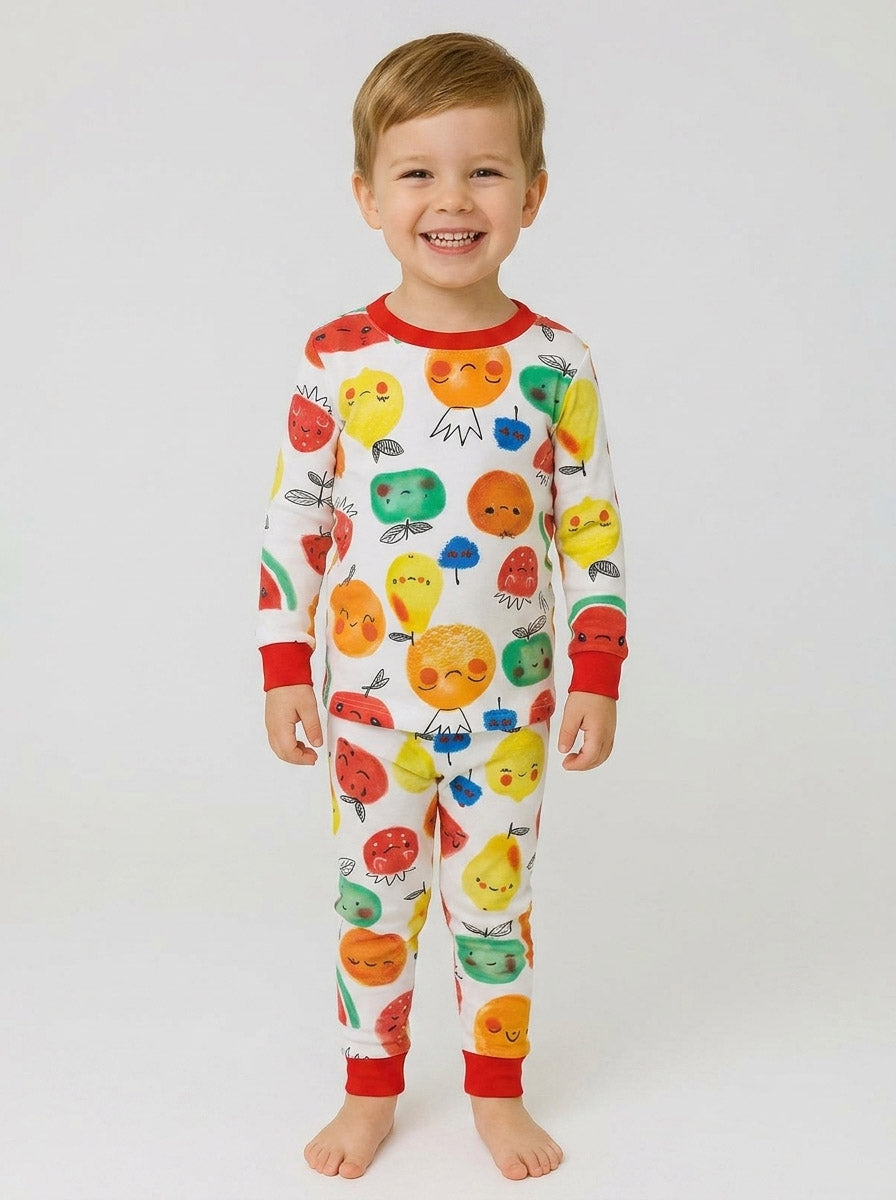 Girls White Aop Pyjama Set