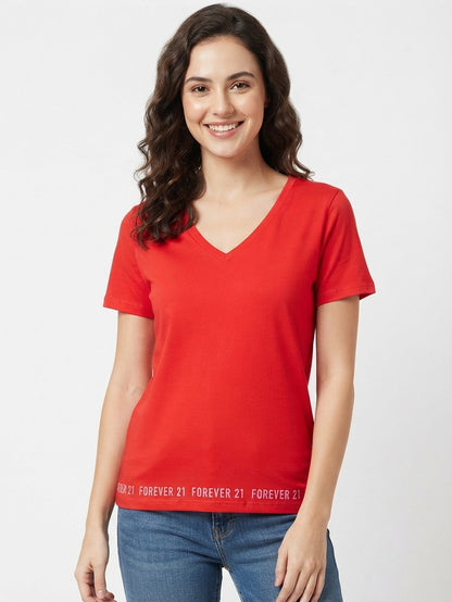 Ladies V Neck Mixed T Shirts